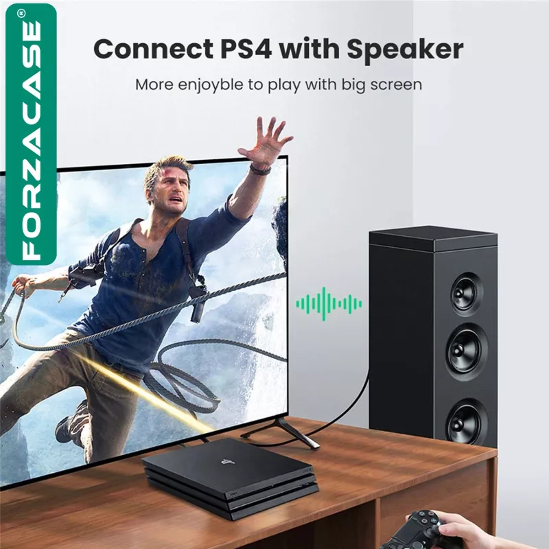 Forzacase TV Soundbar uyumlu Dijital Optik Ses Kablosu Toslink Fiber Optik Kablo 1 metre - FC1192