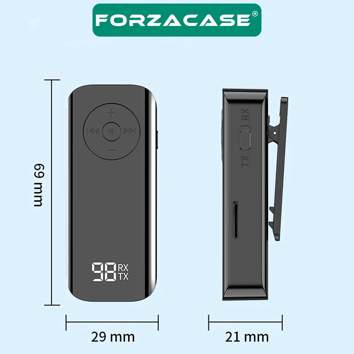 Forzacase Bluetooth 5.3 Ses Alıcı Verici – AUX Kablosuz Audio Adaptör, Araç ve TV Uyumlu - FC1196