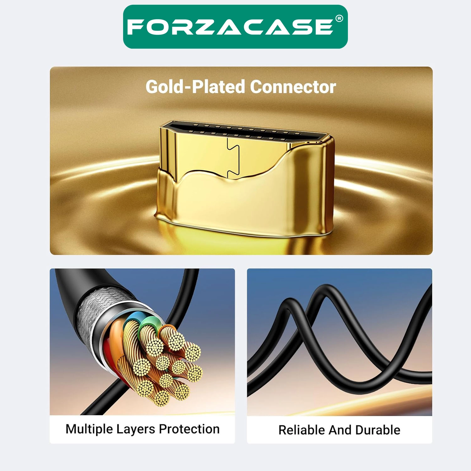 Forzacase Micro HDMI to HDMI Kablo 2m Raspberry Pi Kamera GoPro Uyumlu Çevirici - FC1198