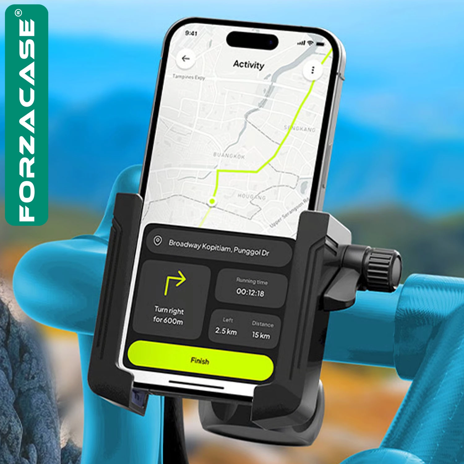 Forzacase 4.7’’ - 6.7’’ Telefonlar ile uyumlu Bisiklet Motosiklet Gidon Montajlı Telefon Tutucu FC1200