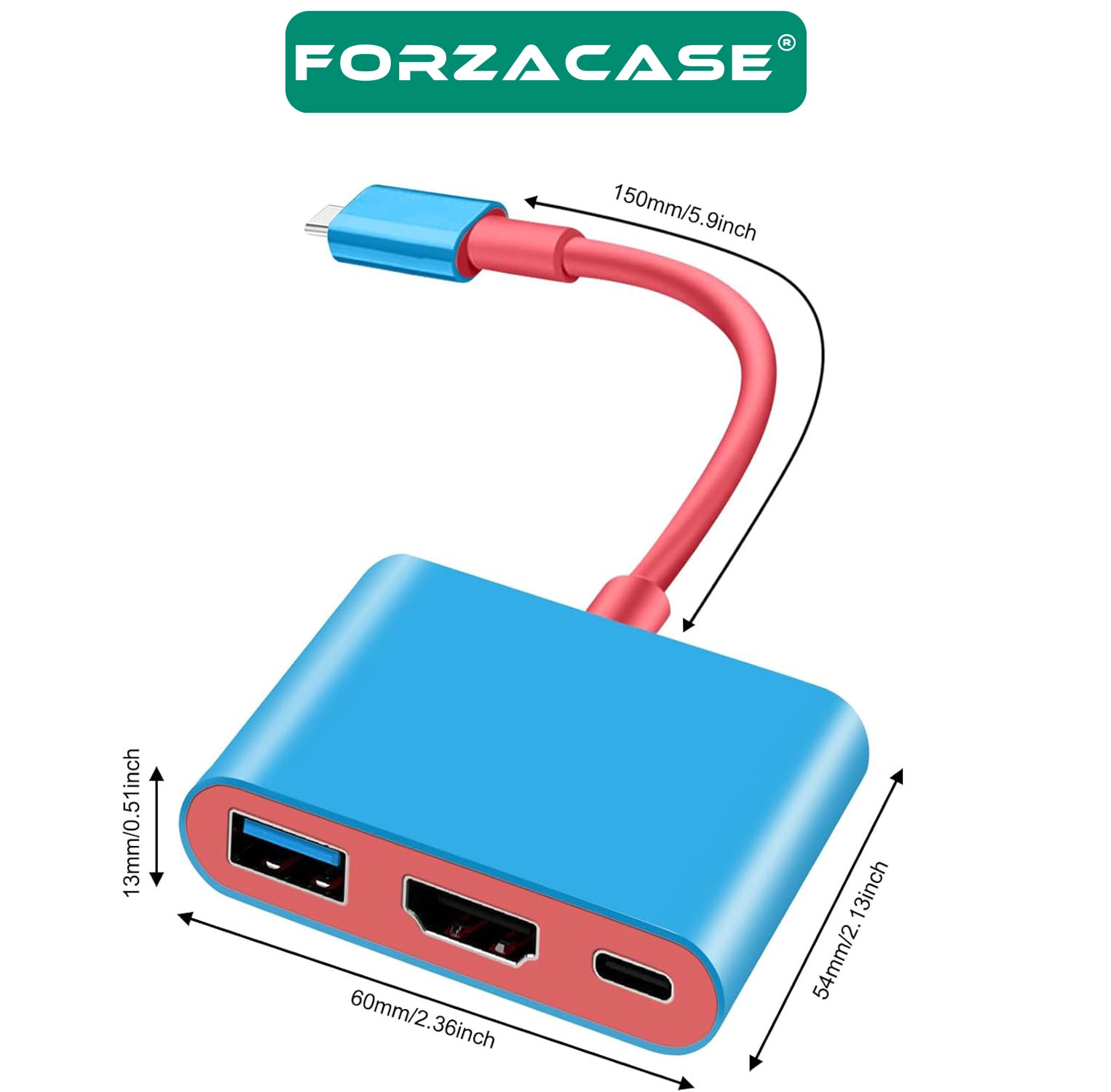 Forzacase Nintendo Switch 1-2 için 3in1 Type C HDMI TV Adaptörü Dock Şarj Destek OLED Uyumlu FC1204