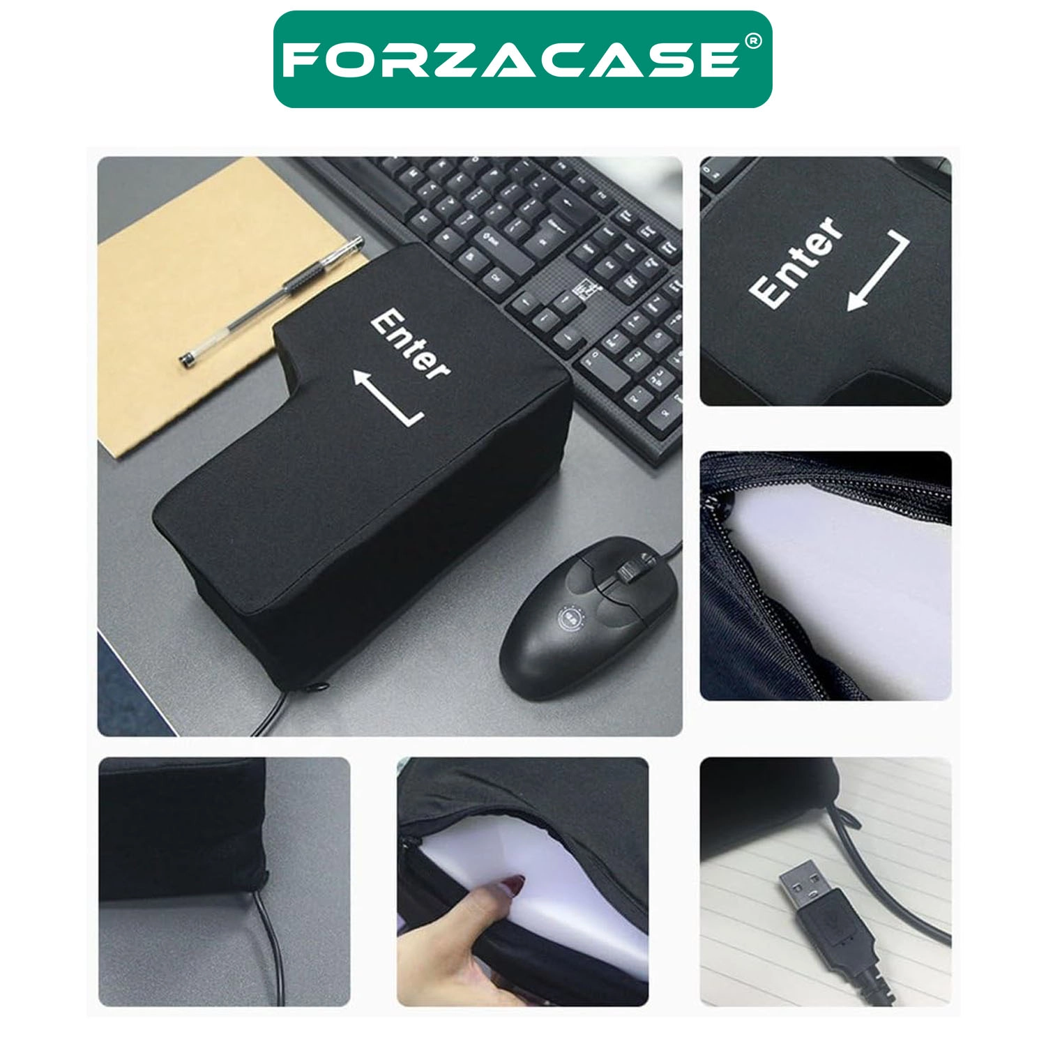Forzacase USB Büyük Enter Tuşu Yastık Eğlenceli Ofis Gadget Stres Azaltıcı Masaüstü Tuş - FC1205