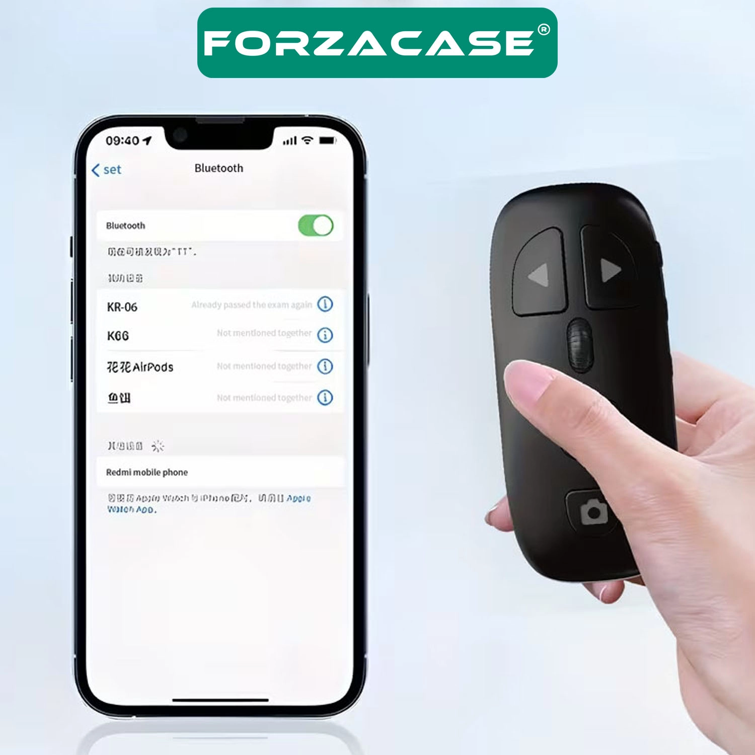 Forzacase Mouse Tasarım Bluetooth Uzaktan Kumanda Sayfa Çevirici Video Selfie Kumandası - FC1206