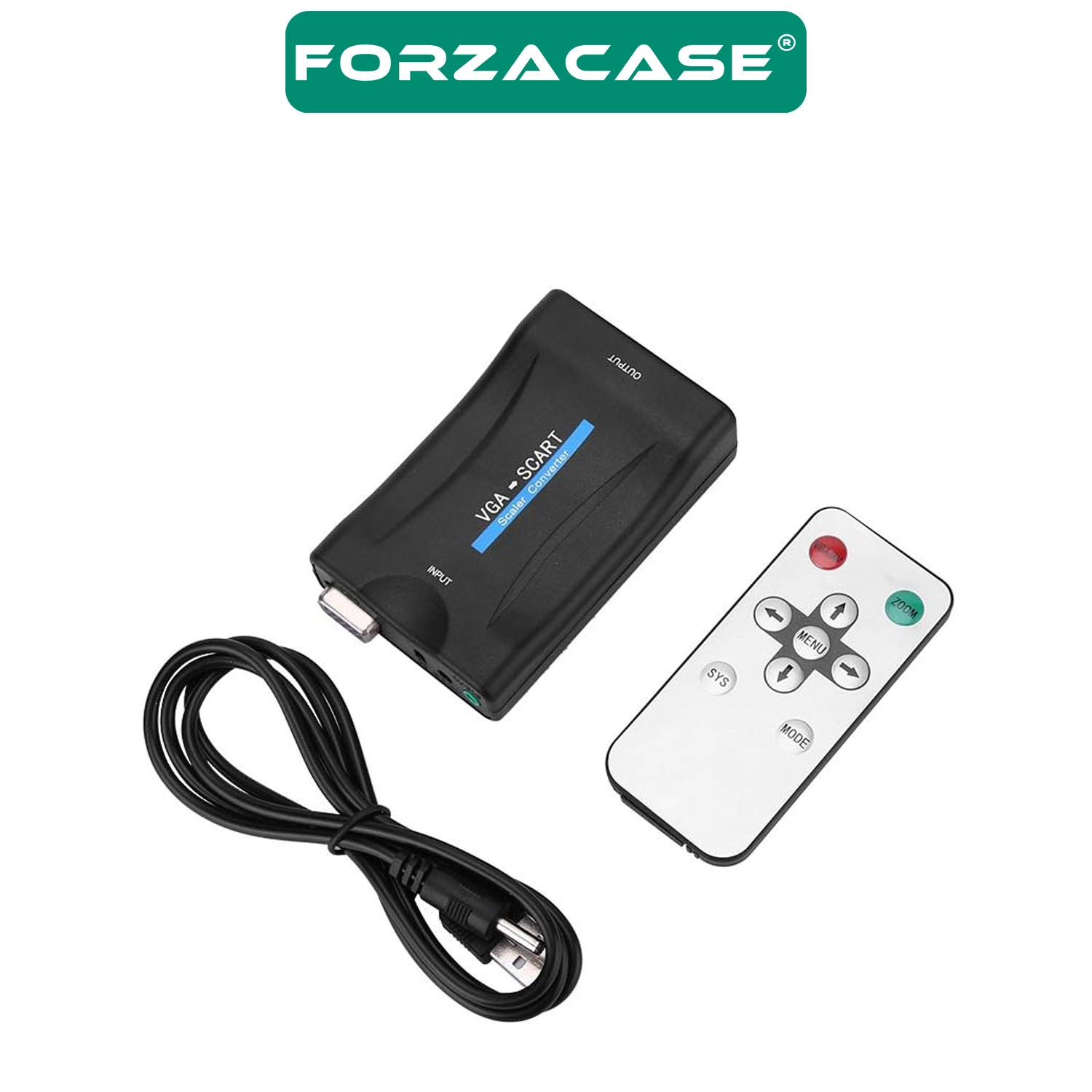 Forzacase VGA to SCART Ses Destekli Aktif Dönüştürücü 1080P Scaler VGA SCART Çevirici - FC1208