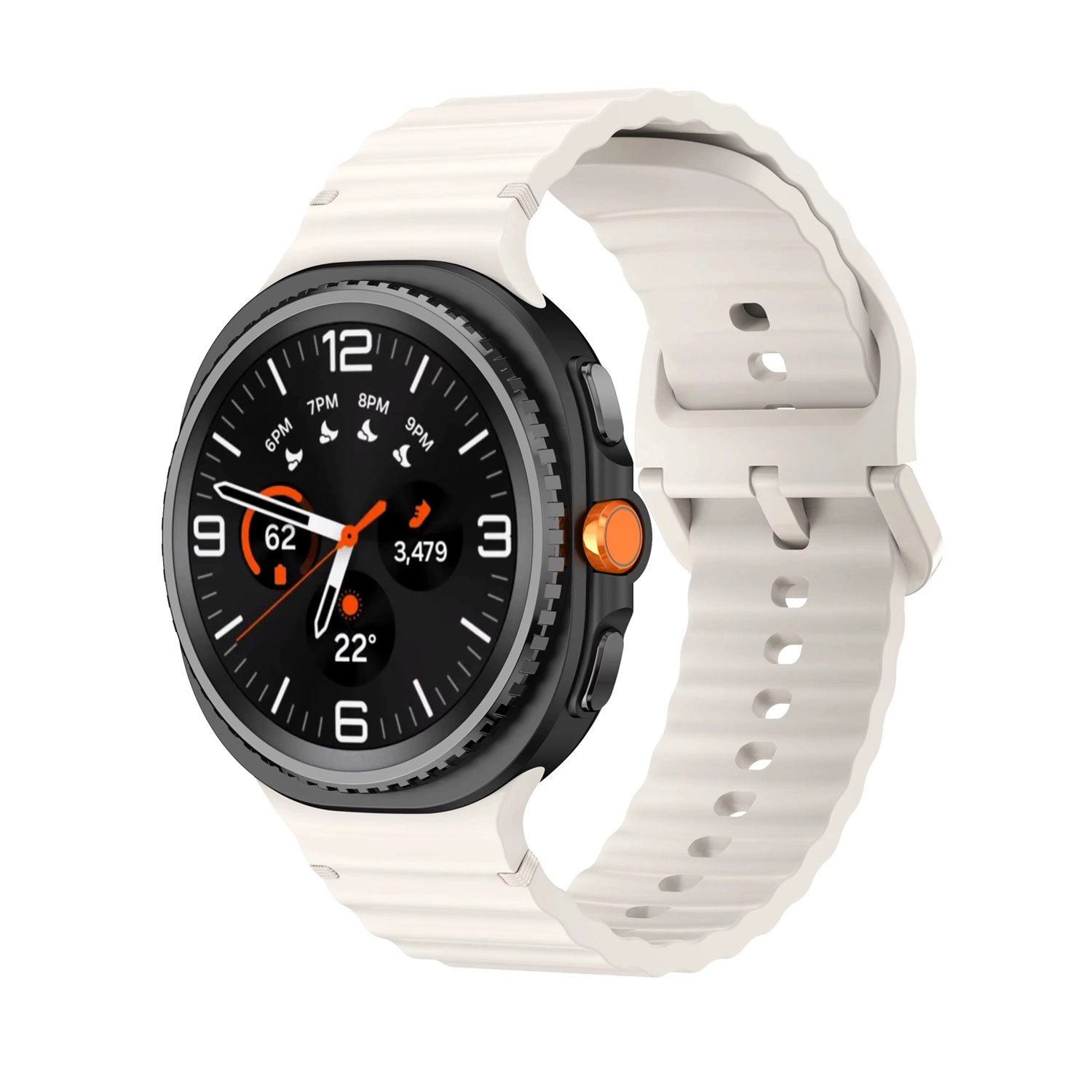 Forzacase Samsung Galaxy Watch 8 Classic / 40 / 44 mm ile uyumlu Wavy Style Tokalı Silikon Kordon Kayış - FC1214