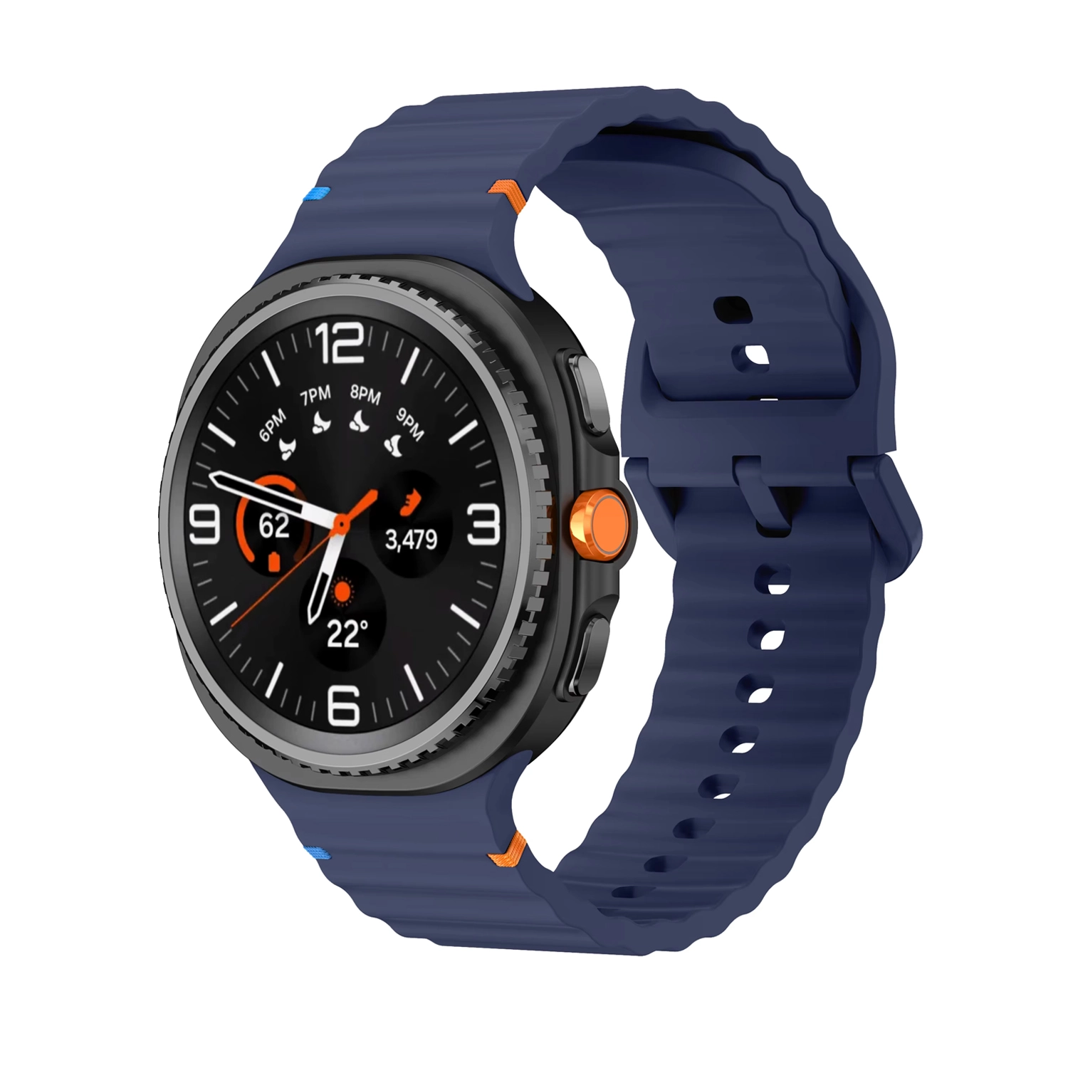 Forzacase Samsung Galaxy Watch 8 Classic / 40 / 44 mm ile uyumlu Wavy Style Tokalı Silikon Kordon Kayış - FC1214