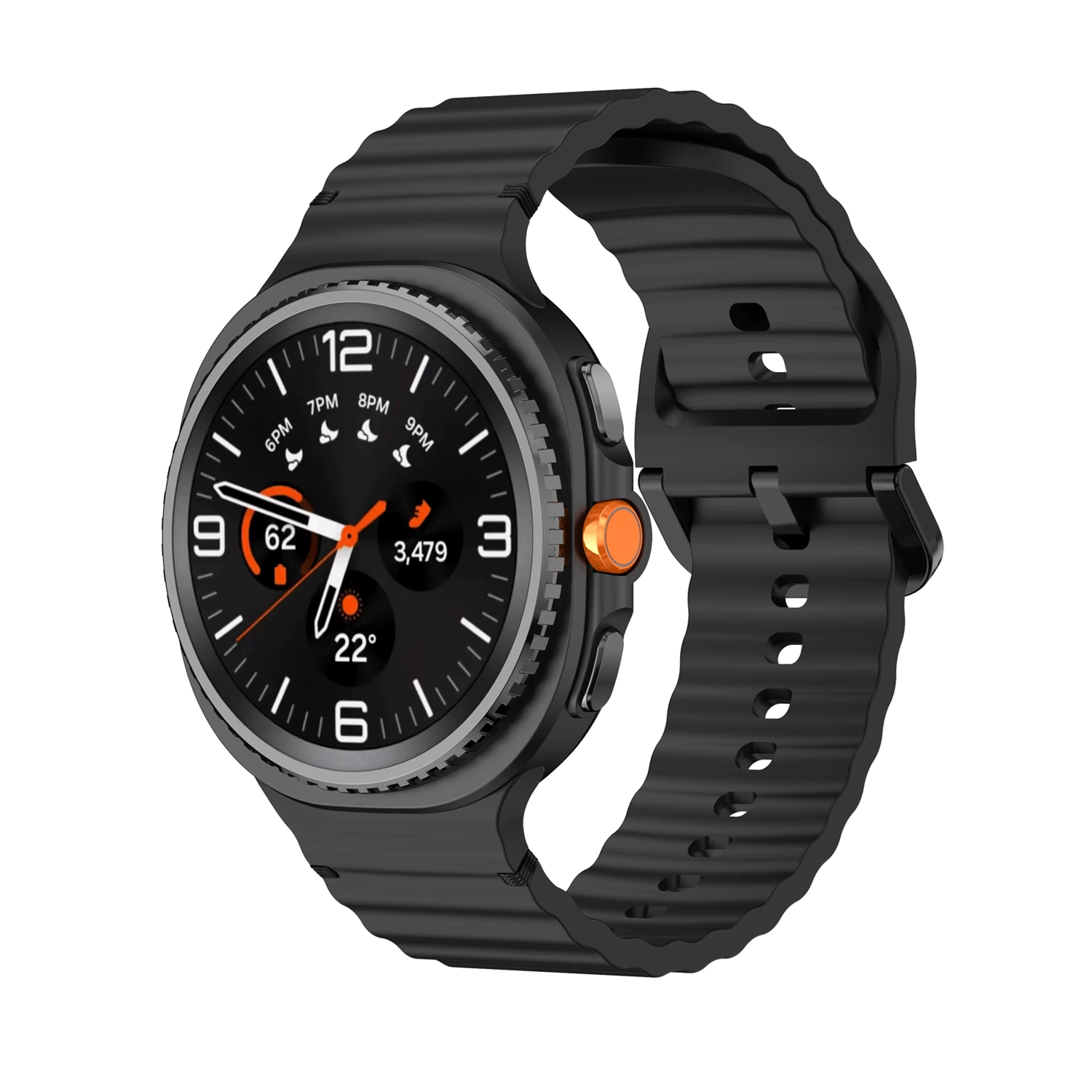 Forzacase Samsung Galaxy Watch 8 Classic / 40 / 44 mm ile uyumlu Wavy Style Tokalı Silikon Kordon Kayış - FC1214