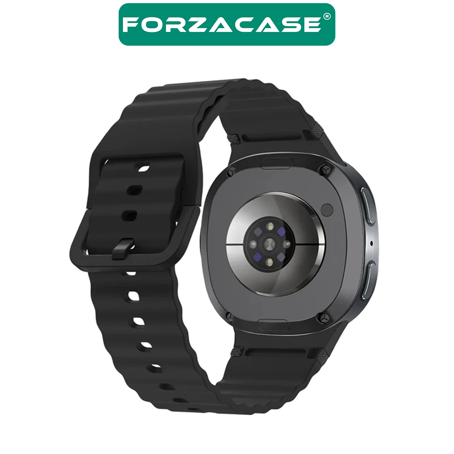 Forzacase Samsung Galaxy Watch 8 Classic / 40 / 44 mm ile uyumlu Wavy Style Tokalı Silikon Kordon Kayış - FC1214