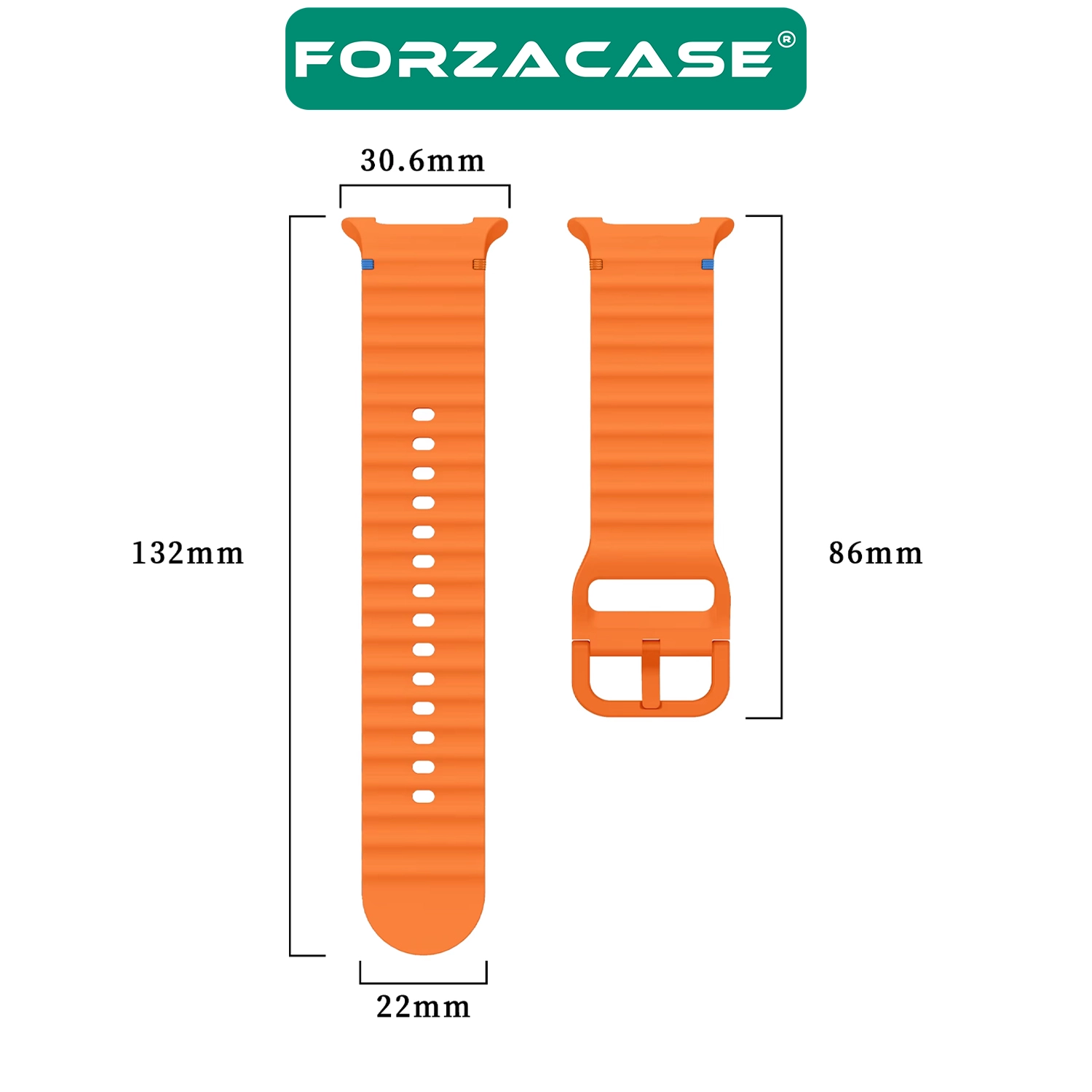 Forzacase Samsung Galaxy Watch 8 Classic / 40 / 44 mm ile uyumlu Wavy Style Tokalı Silikon Kordon Kayış - FC1214