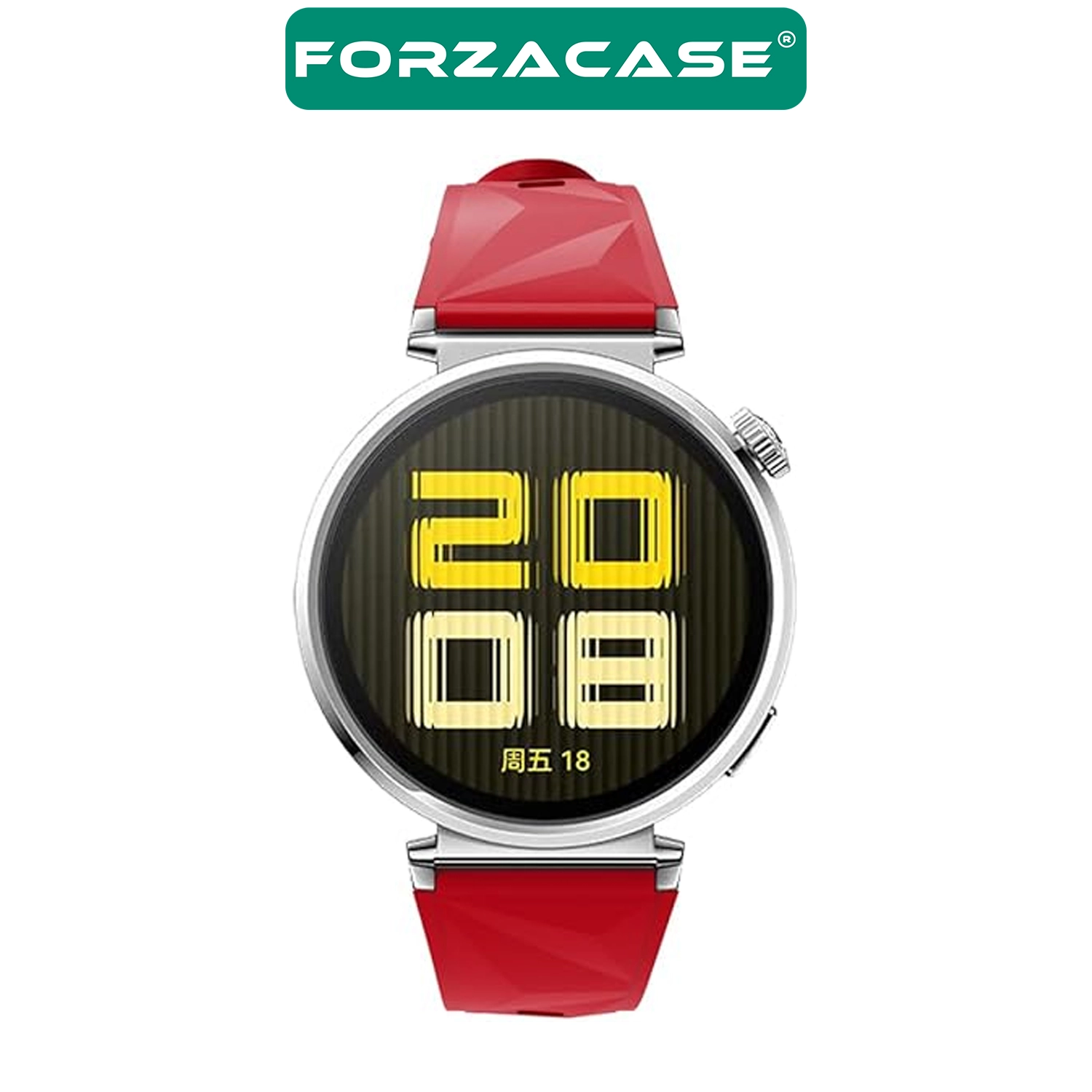 Forzacase Huawei Watch GT5 Pro 42mm ile uyumlu Tokalı Silikon Kordon Kayış - FC1215
