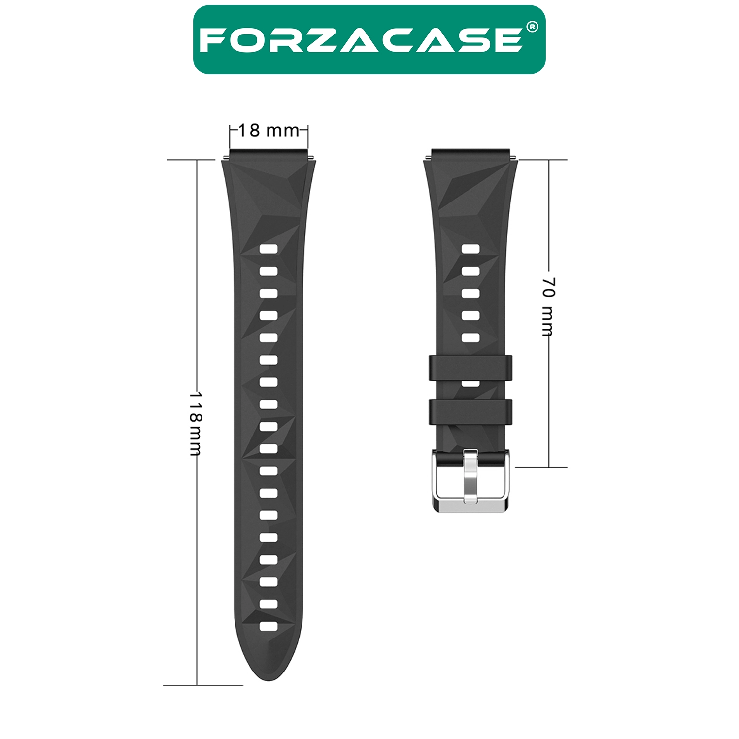 Forzacase Huawei Watch GT4 41mm ile uyumlu Tokalı Silikon Kordon Kayış - FC1215