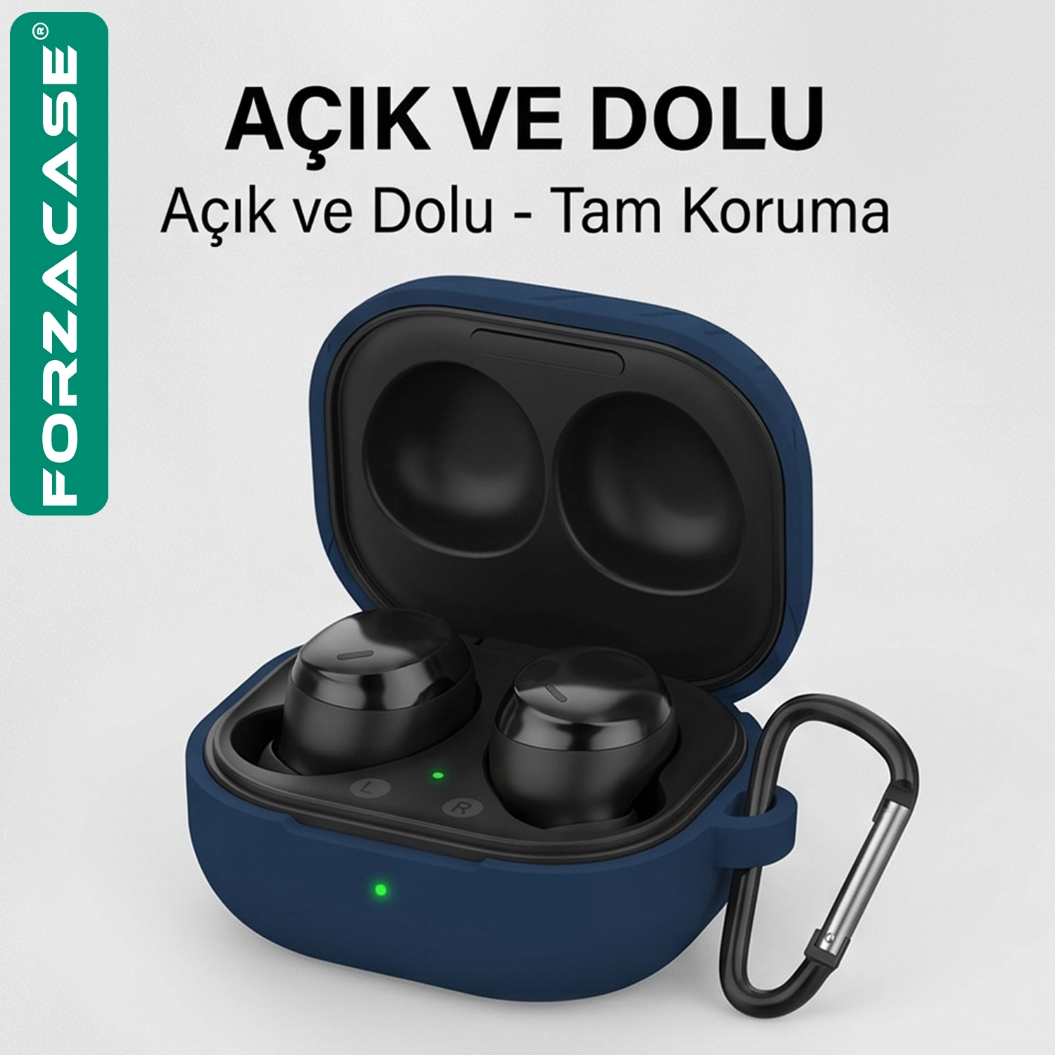 Forzacase Samsung Galaxy Buds 4 / 4 Pro ile uyumlu Anahtar Askılıklı Bluetooth Kulaklık Kılıfı - FC1216