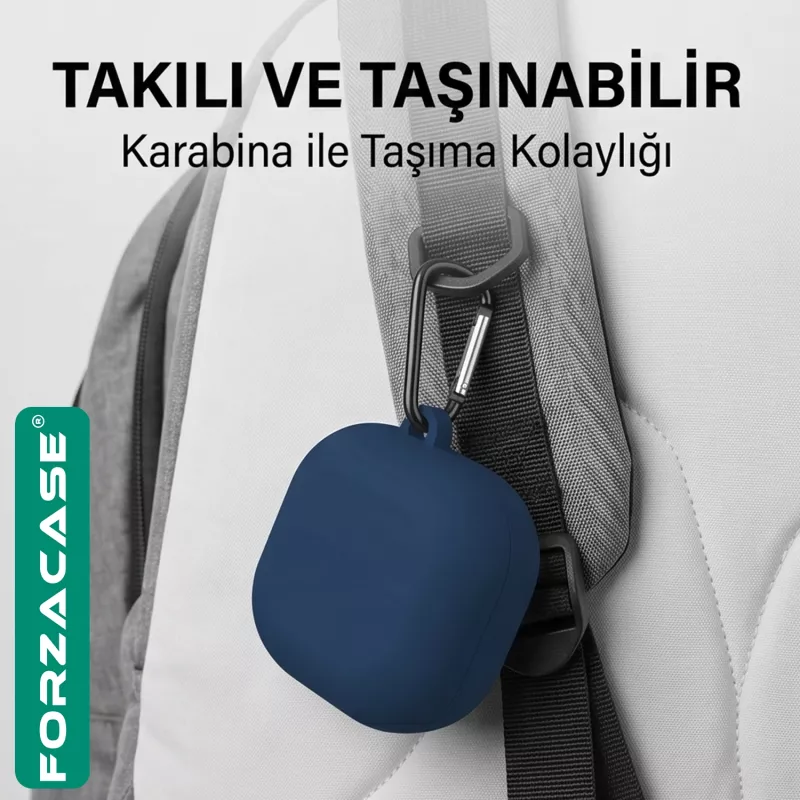 Forzacase Samsung Galaxy Buds 4 / 4 Pro ile uyumlu Anahtar Askılıklı Bluetooth Kulaklık Kılıfı - FC1216