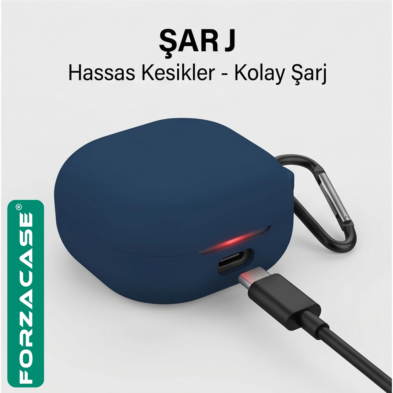 Forzacase Samsung Galaxy Buds 4 / 4 Pro ile uyumlu Anahtar Askılıklı Bluetooth Kulaklık Kılıfı - FC1216