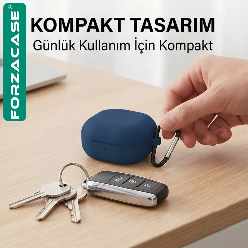 Forzacase Samsung Galaxy Buds 4 / 4 Pro ile uyumlu Anahtar Askılıklı Bluetooth Kulaklık Kılıfı - FC1216