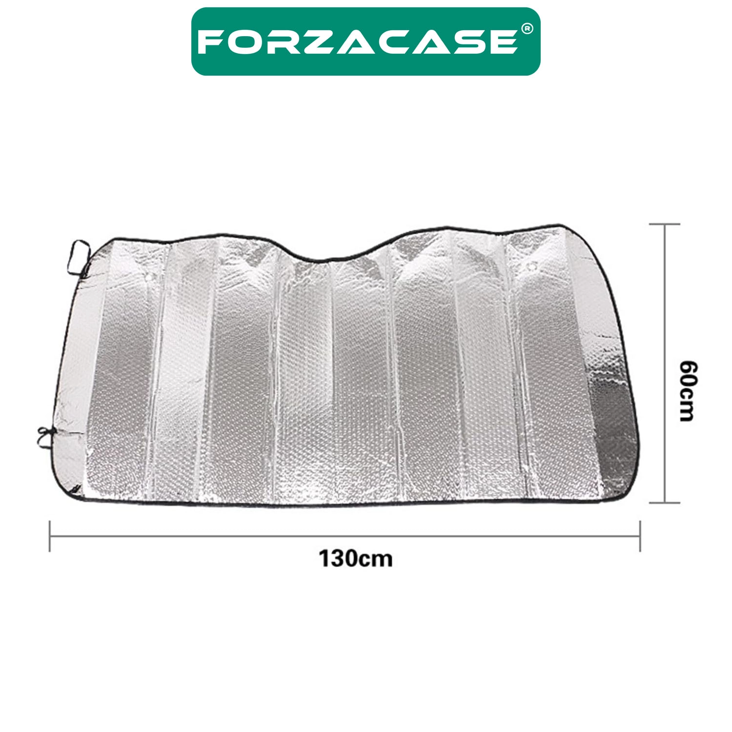 Forzacase Oto Ön Cam Güneşliği 130x60 cm UV Korumalı Katlanabilir Alüminyum Araç Güneşlik  - FC1217