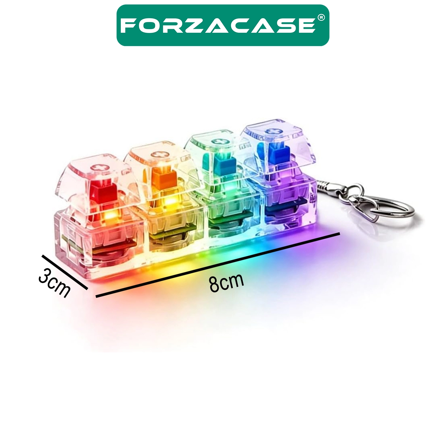 Forzacase 4 Tuş Mavi Switch RGB Mekanik Tuş Takımı Keycap Anahtarlık - FC1219