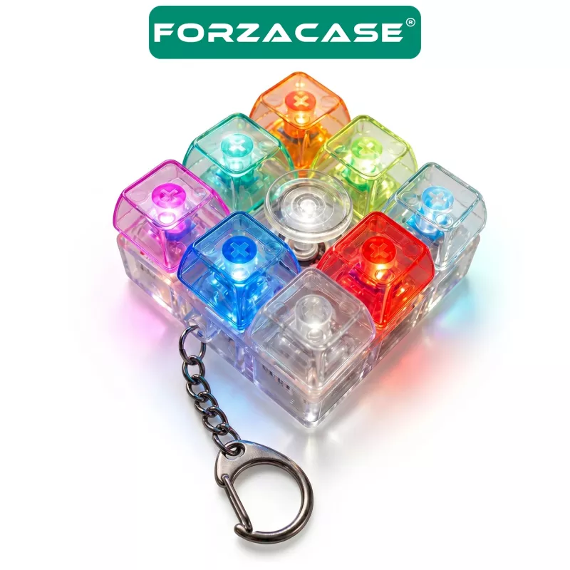 Forzacase 8 Tuş Mavi Switch RGB Mekanik Tuş Takımı Keycap Anahtarlık - FC1220