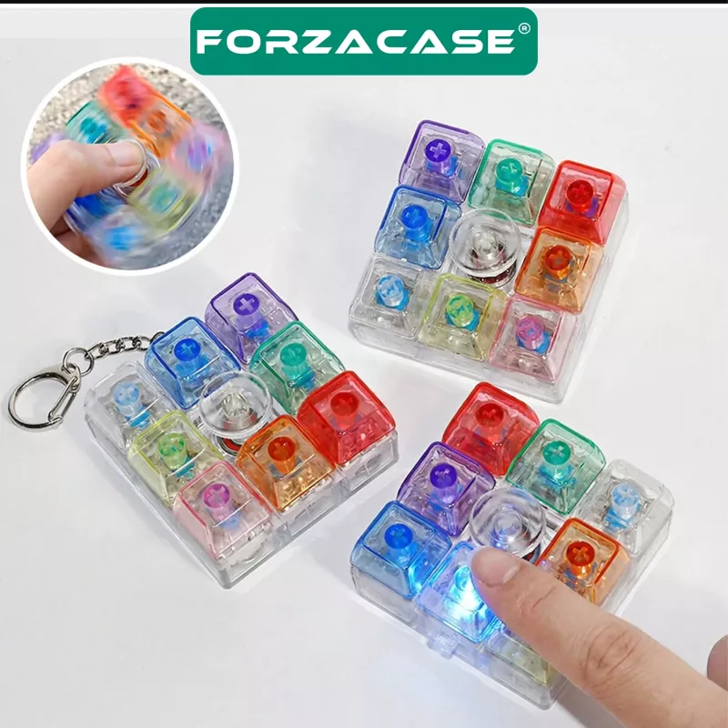 Forzacase 8 Tuş Mavi Switch RGB Mekanik Tuş Takımı Keycap Anahtarlık - FC1220
