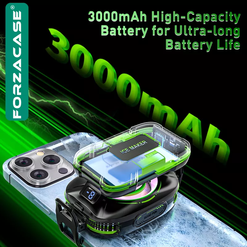 Forzacase RGB Manyetik Kablosuz 3000 mAh Powerbankli Telefon Soğutucu Radyatör Isı Önleyici Fan - FC1222