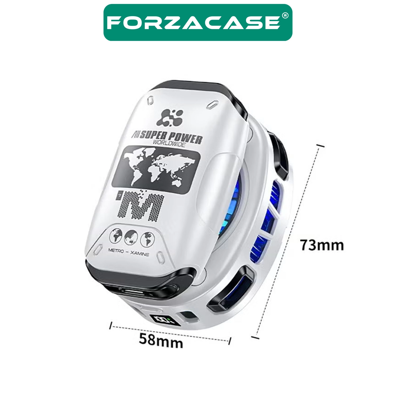 Forzacase Manyetik Kablosuz 2000 mAh Powerbankli Telefon Soğutucu Radyatör Isı Önleyici Fan - FC1223