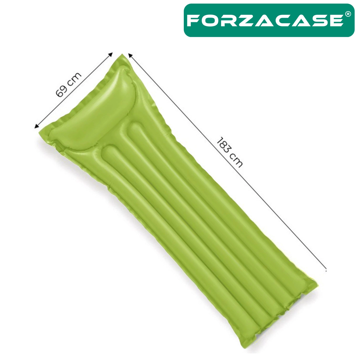 Forzacase Yetişkin ve Çocuklar İçin Şişme Deniz Yatağı 183x69 cm Yeşil Renk - FC1234