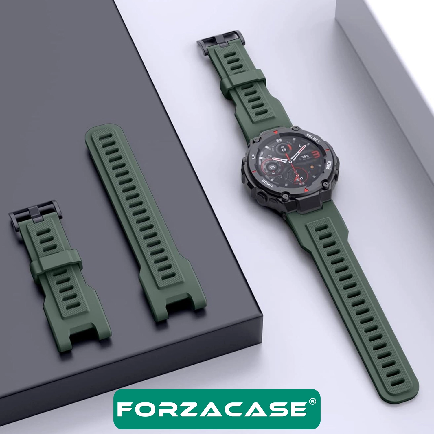 Forzacase Amazfit T-Rex / T-Rex Pro ile uyumlu Silikon Kordon Kayış - FC1237
