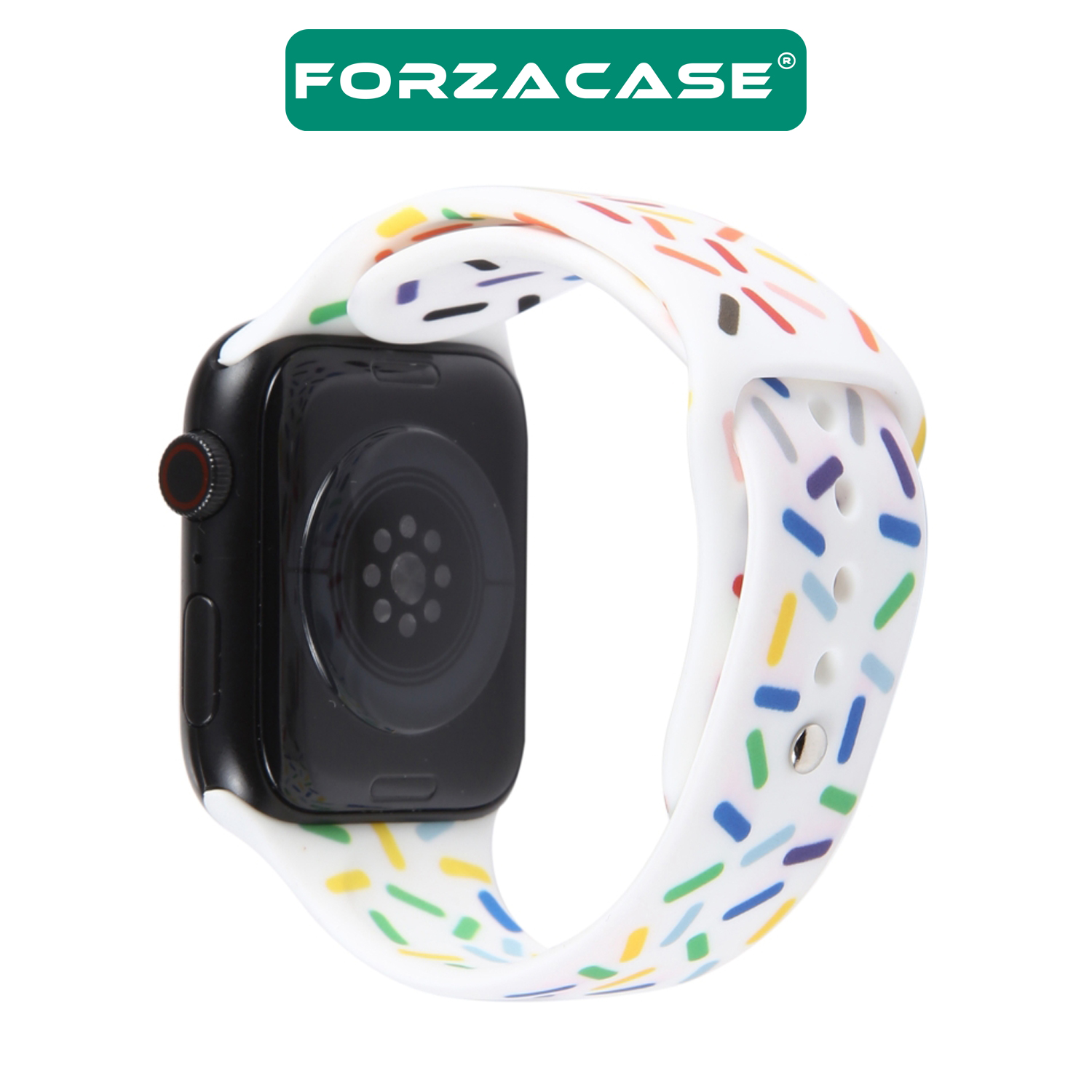 Forzacase Apple Watch 8 45mm için Renkli Damla Sportif Silikon Kordon Kayış - FC124