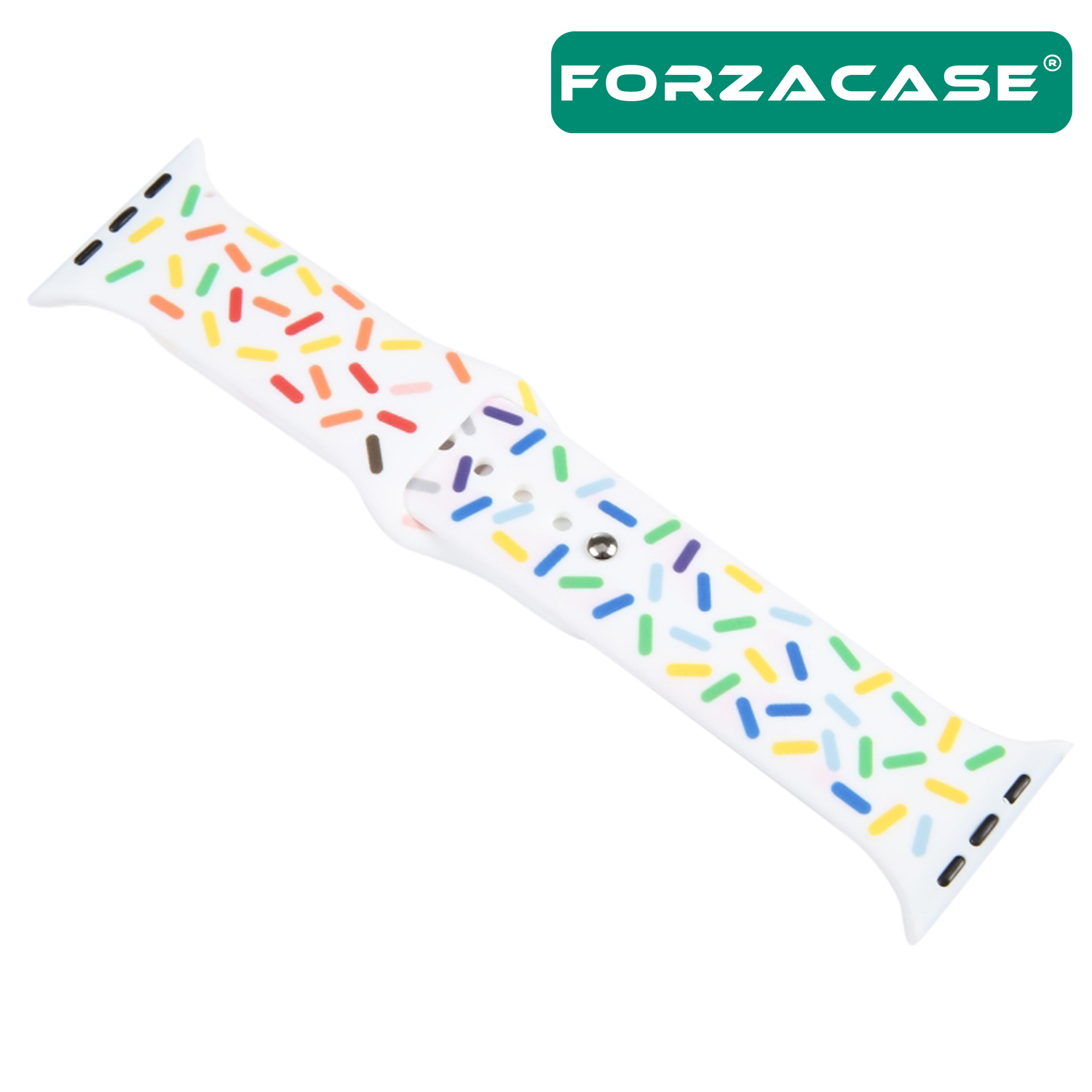 Forzacase Apple Watch 9 45mm için Renkli Damla Sportif Silikon Kordon Kayış - FC124