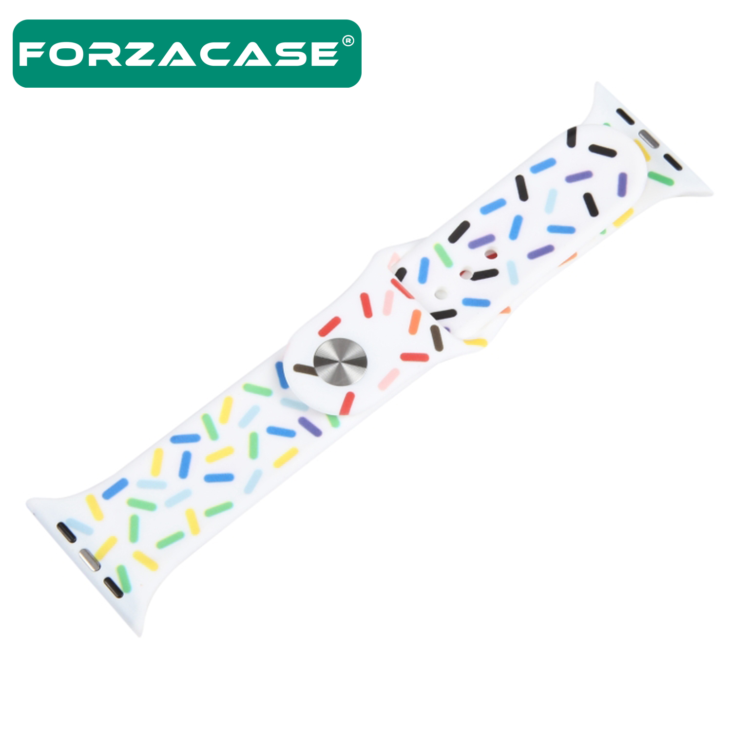 Forzacase Apple Watch 9 45mm için Renkli Damla Sportif Silikon Kordon Kayış - FC124