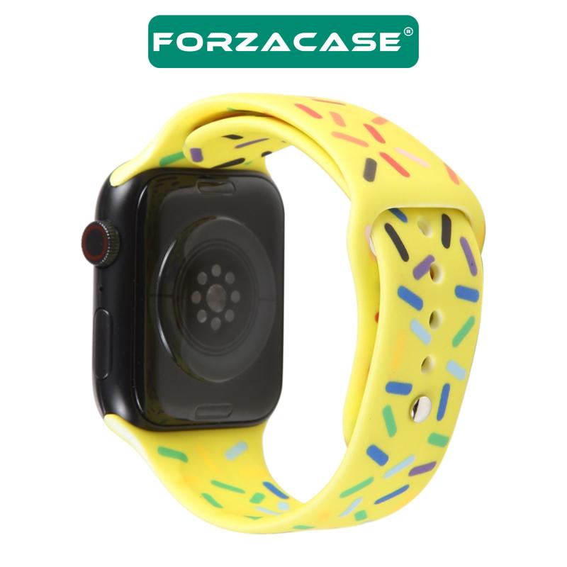 Forzacase Apple Watch Ultra 2 49mm için Renkli Damla Sportif Silikon Kordon Kayış - FC124