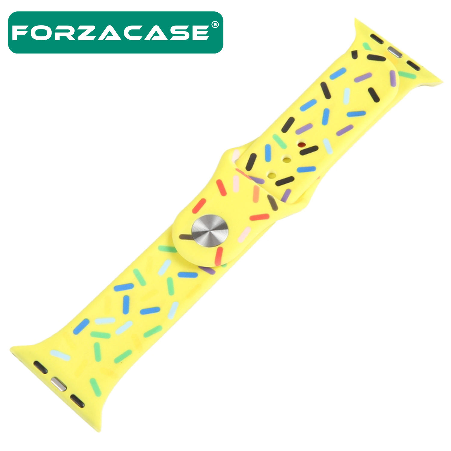 Forzacase Apple Watch 8 45mm için Renkli Damla Sportif Silikon Kordon Kayış - FC124