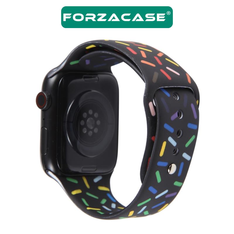 Forzacase Apple Watch Ultra 49mm için Renkli Damla Sportif Silikon Kordon Kayış - FC124