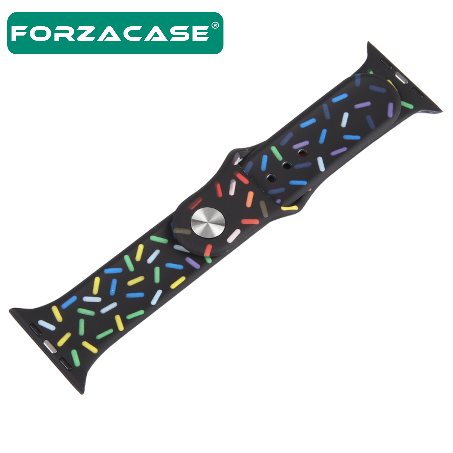 Forzacase Apple Watch 9 45mm için Renkli Damla Sportif Silikon Kordon Kayış - FC124