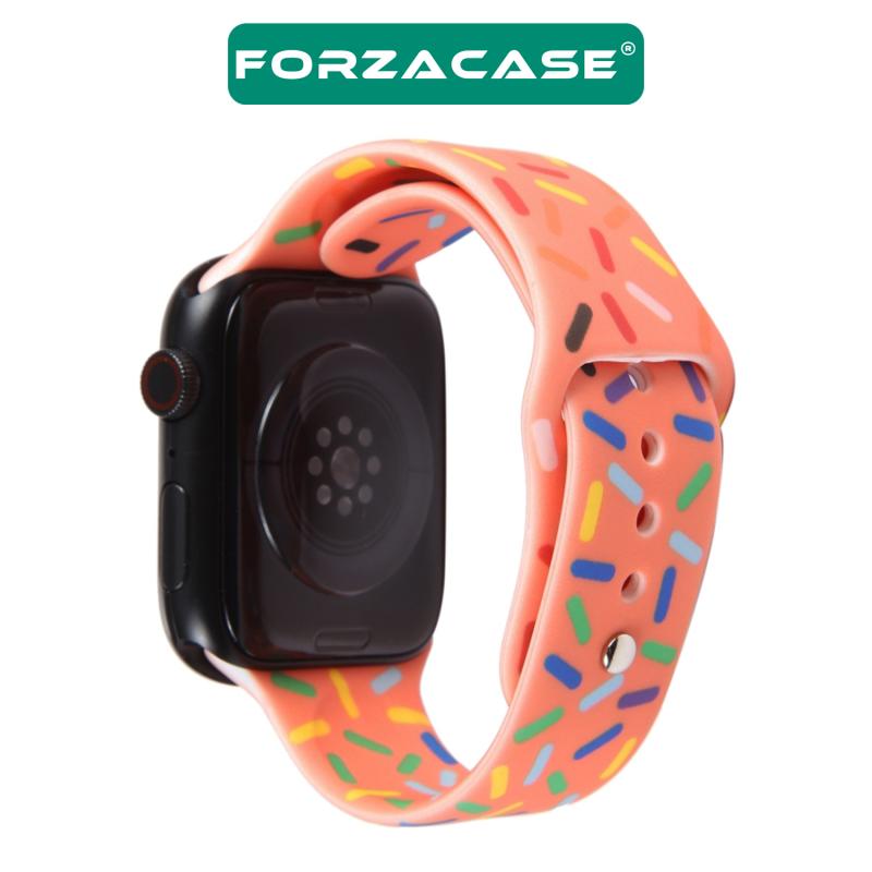 Forzacase Apple Watch Ultra 49mm için Renkli Damla Sportif Silikon Kordon Kayış - FC124