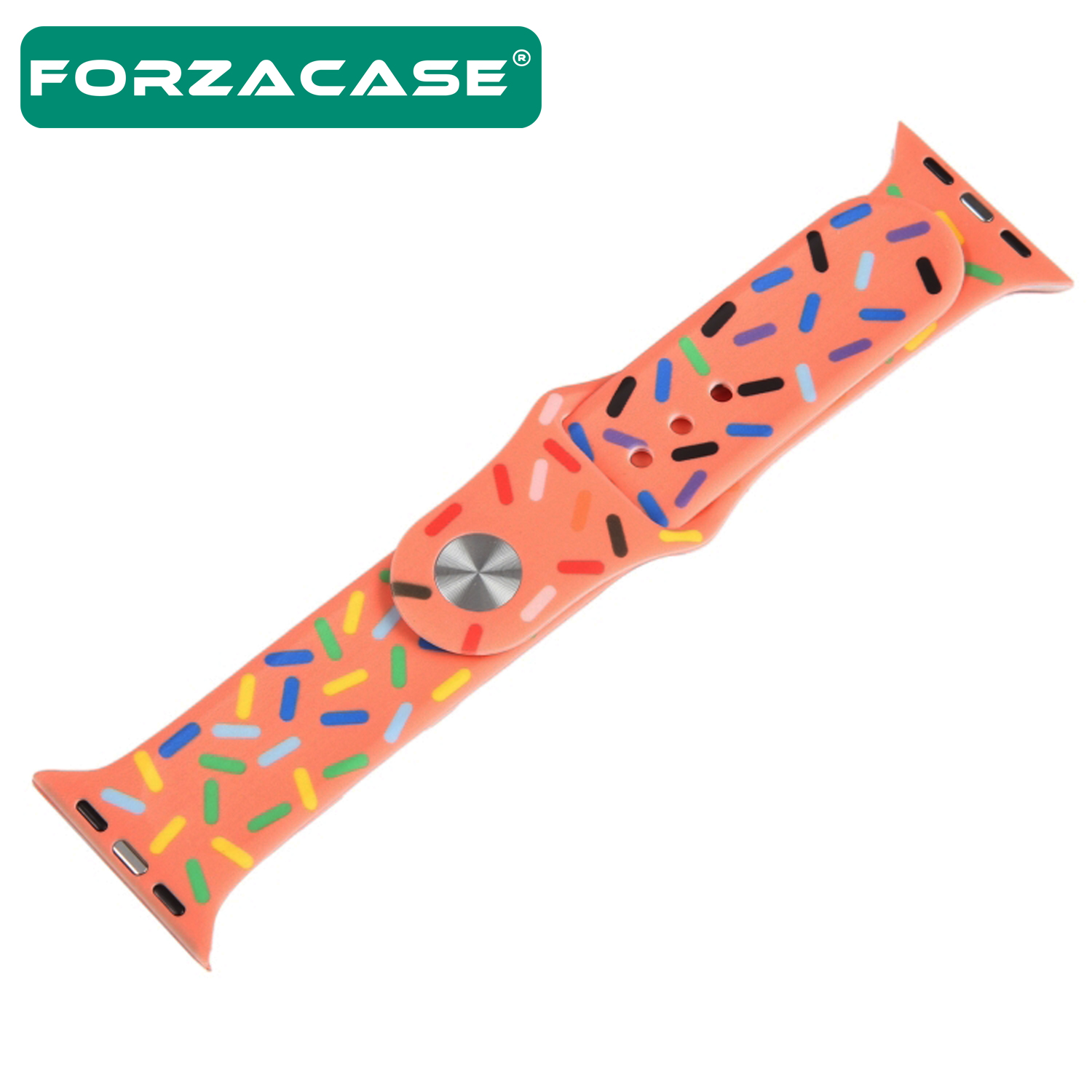 Forzacase Apple Watch 9 45mm için Renkli Damla Sportif Silikon Kordon Kayış - FC124