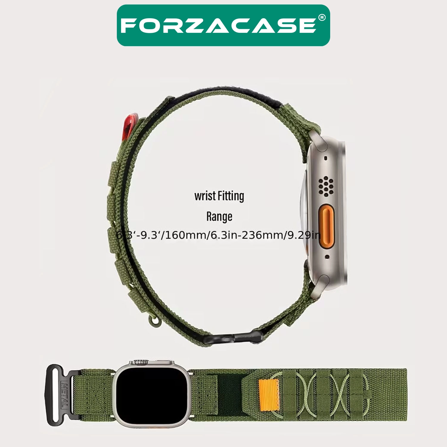 Forzacase Apple Watch SE 2 44mm ile uyumlu Orbital Örgülü Halat Tasarımlı Hasır Kordon - FC1241