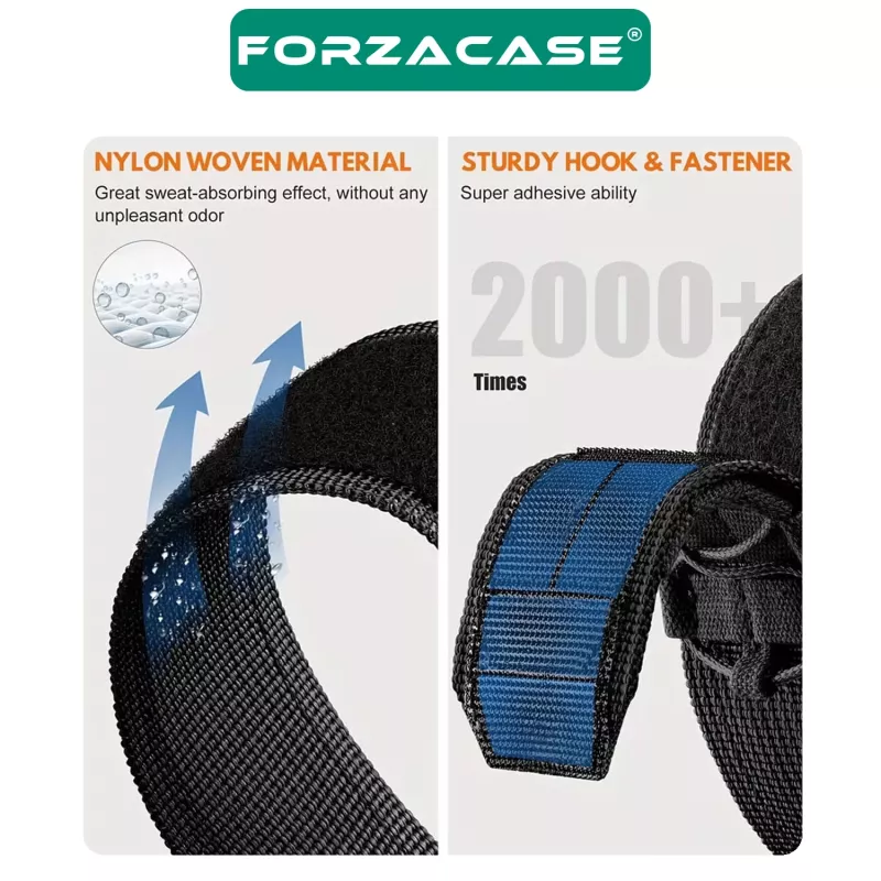 Forzacase Apple Watch 11 46mm ile uyumlu Orbital Örgülü Halat Tasarımlı Hasır Kordon - FC1241
