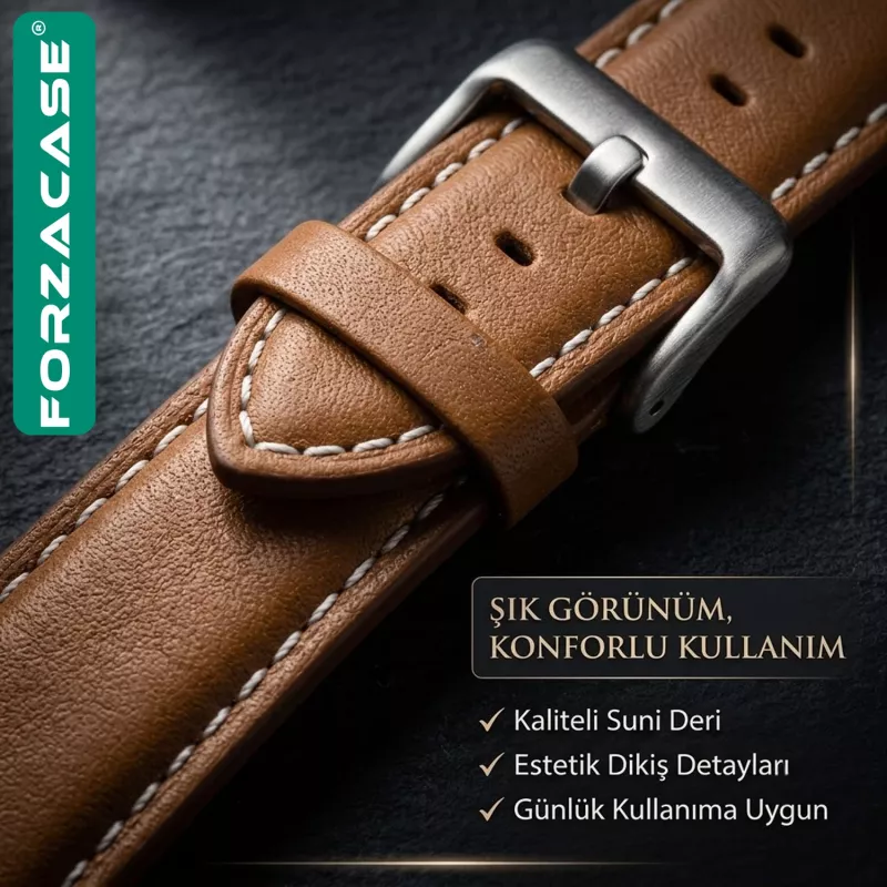 Forzacase Havit M9046 ile uyumlu Suni Deri Kordon Kayış - FC1243
