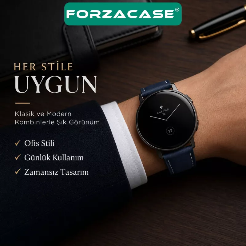 Forzacase Havit M9046 ile uyumlu Suni Deri Kordon Kayış - FC1243