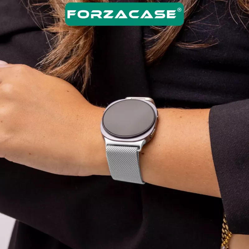 Forzacase Samsung Galaxy Watch 8 44mm ile uyumlu Metal Mıknatıslı Kordon Kayış - FC1246