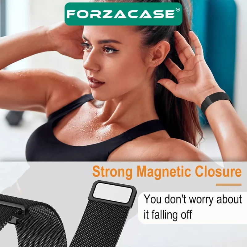 Forzacase Samsung Galaxy Watch 8 Ultra 47mm ile uyumlu Metal Mıknatıslı Kordon Kayış - FC1247