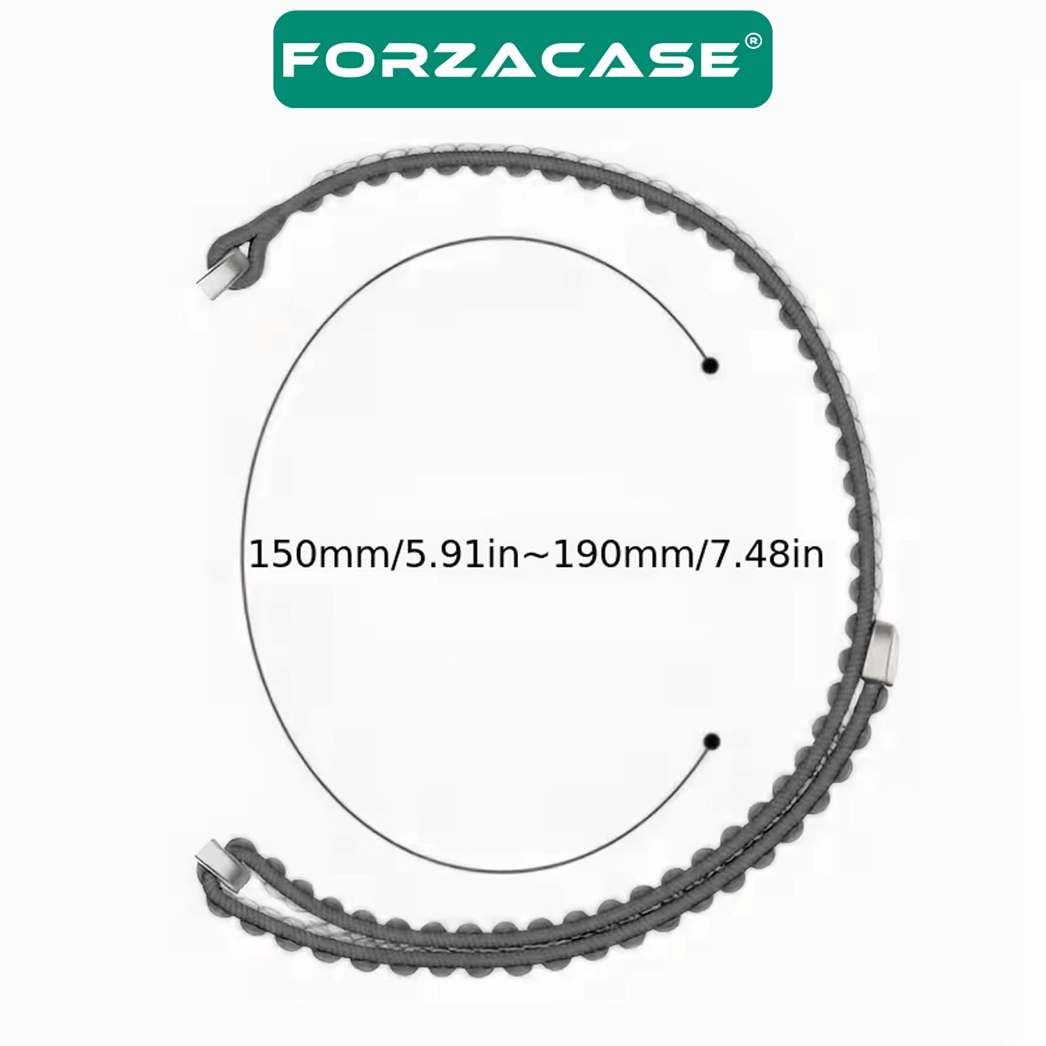 Forzacase Samsung Galaxy Watch 8 40mm ile uyumlu Cırtlı Hasır Örgü Kumaş Kordon Kayış - FC1248