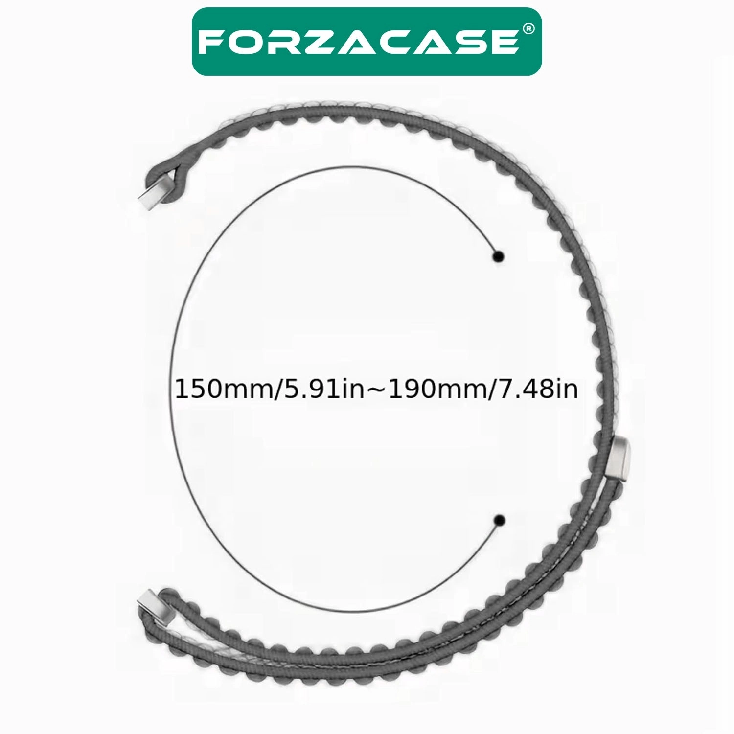 Forzacase Samsung Galaxy Watch 9 44mm ile uyumlu Cırtlı Hasır Örgü Kumaş Kordon Kayış - FC1248
