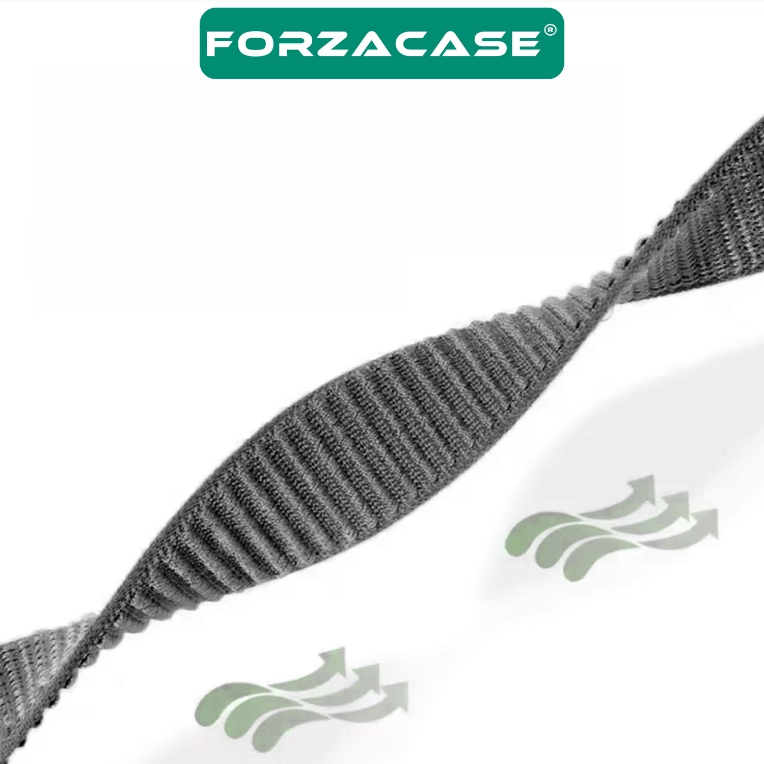 Forzacase Samsung Galaxy Watch 9 44mm ile uyumlu Cırtlı Hasır Örgü Kumaş Kordon Kayış - FC1248