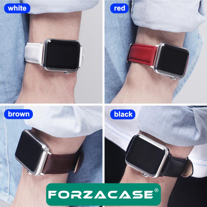 Forzacase Apple Watch Serisi 42-44-45-49 mm için Deri Kordon Kayış - FC125