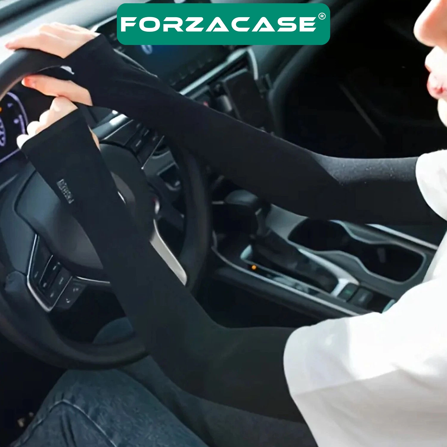 Forzacase UV Güneş Koruyucu Sporcu ve Kurye Kolluğu Esnek Likralı Kol Kılıfı Siyah - FC1250