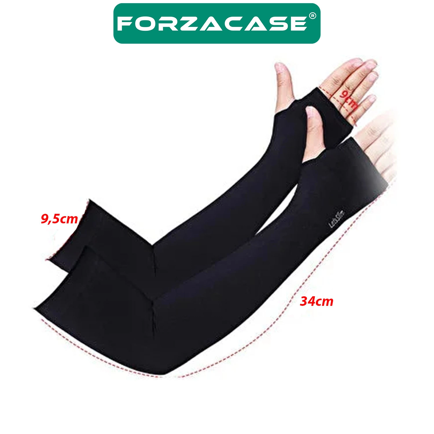 Forzacase UV Güneş Koruyucu Sporcu ve Kurye Kolluğu Esnek Likralı Kol Kılıfı Siyah - FC1250