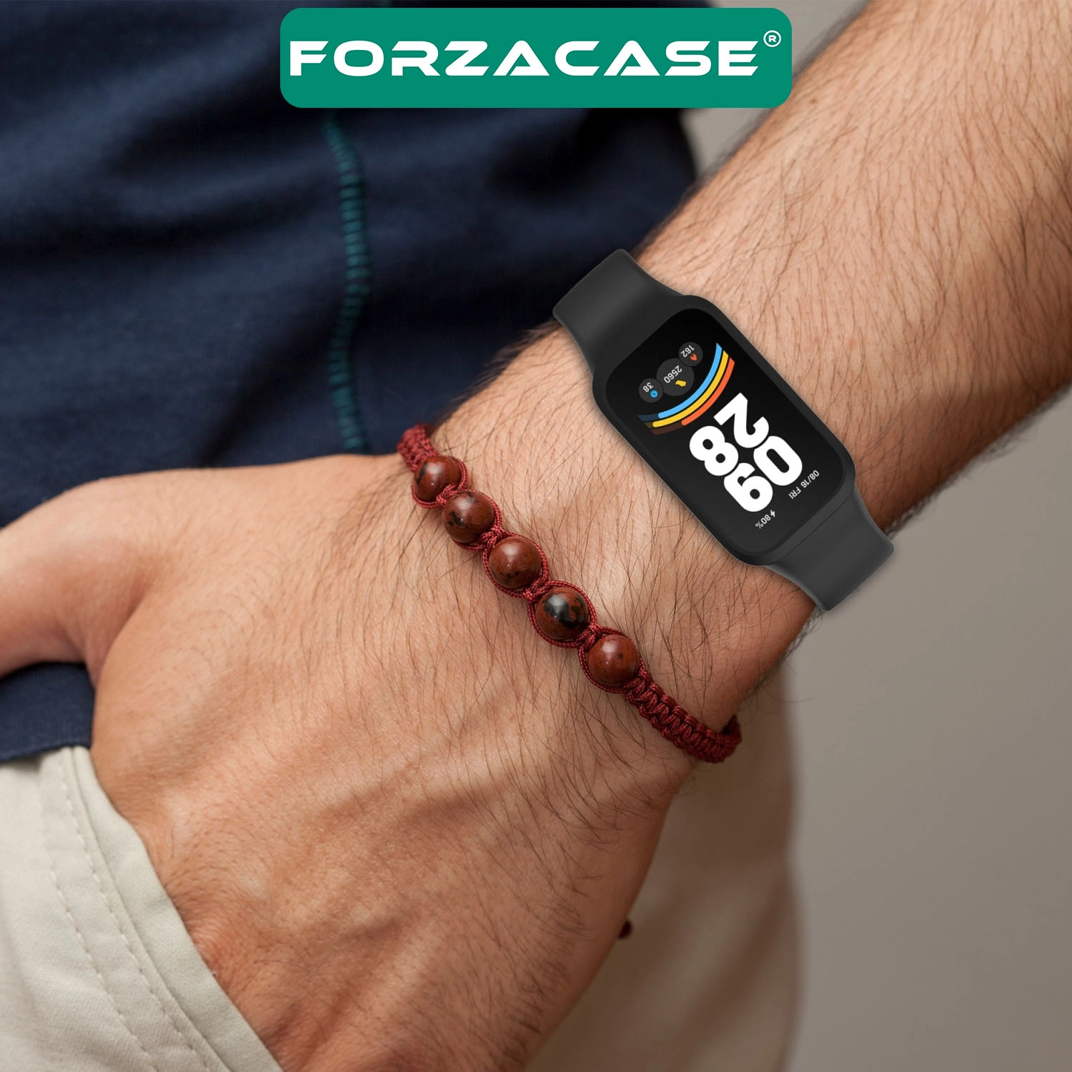 Forzacase Xiaomi Smart Band 9 Active ile uyumlu Silikon Kordon Kayış - FC1252