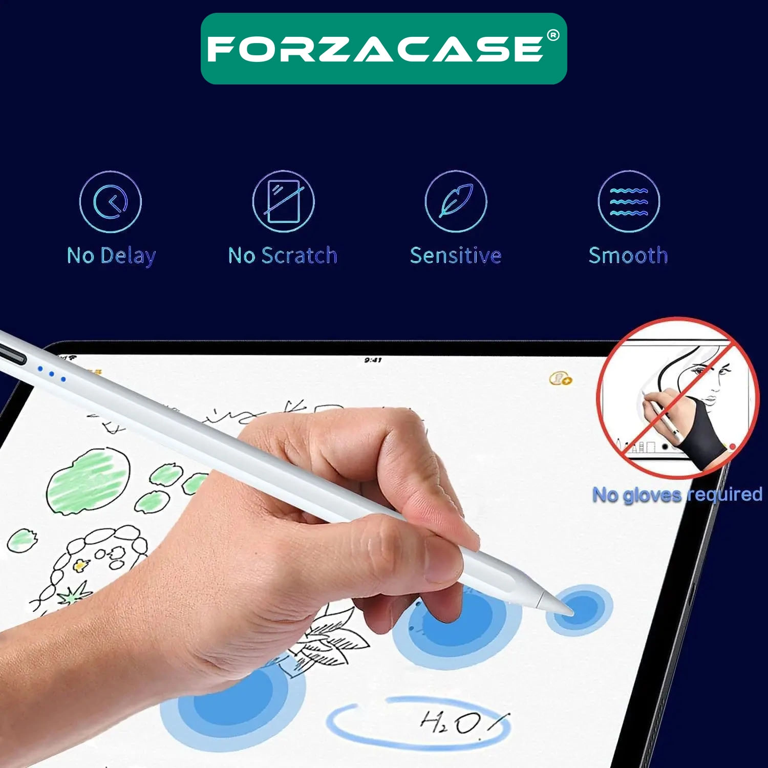 Forzacase Universal Tabletler iOS Android ile uyumlu Manyetik Aktif Stylus Desenli Dokunmatik Kalem - FC1256
